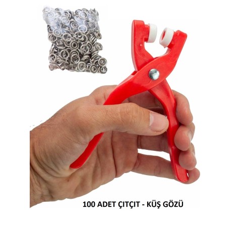 Yuvarlak Halkalı Kuş Gözü Pensesi 9.5 Mm - Bebek Elbise Çıtçıt Montaj Seti 100Lü