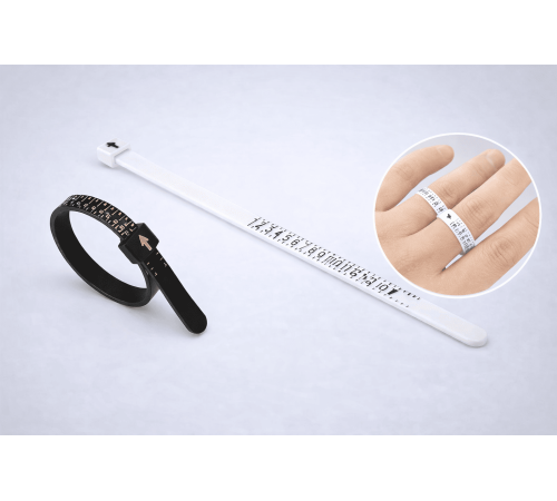 Yüzük Ölçüsü Alma Aleti Parmak Yüzük Ölçer Aparatı Ring Sizer Yüzük Ölçme Ölçü Seti - 2 Adet