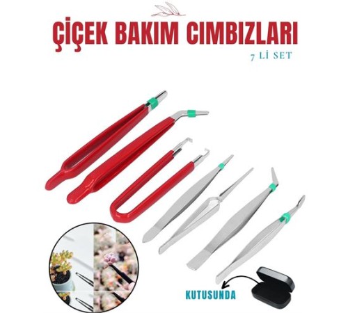 Çiçek Bakım Kutulu Cımbız Seti Çiçek Bakım Kutulu Cımbız Seti