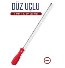 5 mm Uç 30 Cm Uzunluk Düz Uç Tornavida