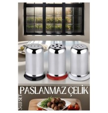 3 lü Set Tuz Karabiber Nanelik Paslanmaz Çelik