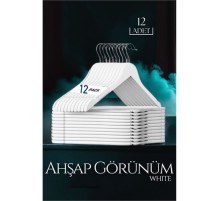 Beyaz Ahşap Görünüm 12 li Askı Seti Schönbuch Design