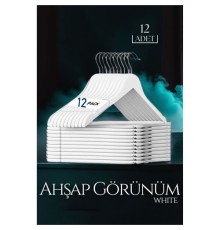 Beyaz Ahşap Görünüm 12 li Askı Seti Schönbuch Design