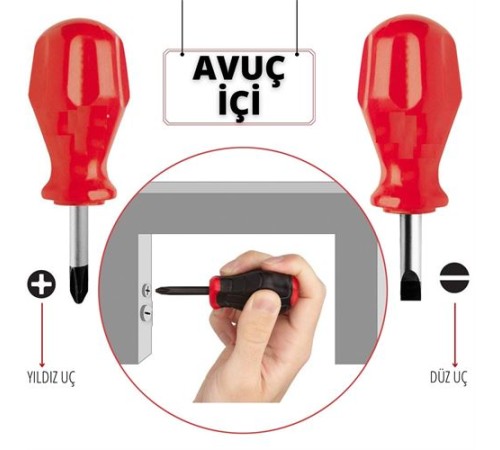 High-Torque Avuçiçi DÜZ-YILDIZ Uçlu Tornavida Seti