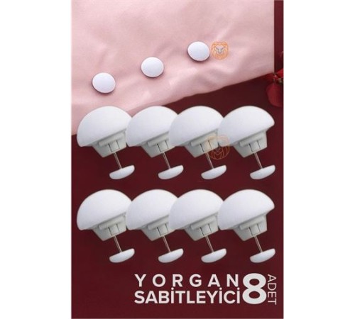 Yorgan Çarşaf Kılıf Sabitleyici 8 Adet Mantar Model Yorgan Çarşaf Kılıf Sabitleyici 8 Adet Mantar Model