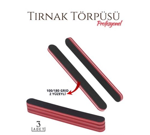Manikür Pedikür Tırnak Törpüsü 100/180 Grid Profesyonel 3 Adet Manikür Pedikür Tırnak Törpüsü 100/180 Grid Profesyonel 3 Adet