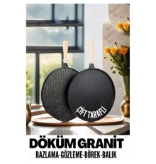 Çift Taraflı Döküm Granit Gözleme Bazlama Tavası