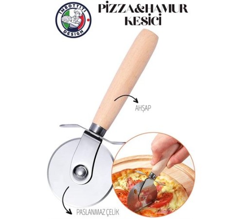 Hamur ve Pizza Kesici Çelik Imbottiti Design Hamur ve Pizza Kesici Çelik Imbottiti Design
