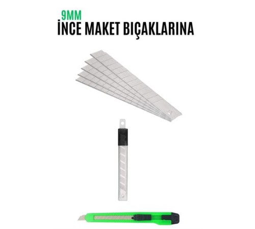 Maket Bıçak Yedeği 10 Adet 9 mm Küçük Boy için Maket Bıçak Yedeği 10 Adet 9 mm Küçük Boy için