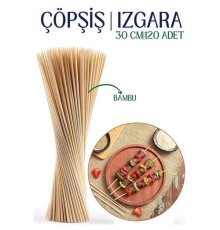 Izgara Çöp Şiş Çubukları 30 cm Bambu 120 Adet