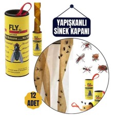12 Adet Yapışkanlı Sinek Kapanı 74 cm