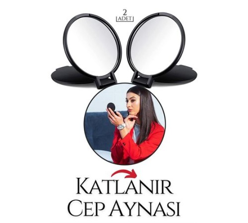 Katlanabilir Mini Çanta Aynası 2 li SET Katlanabilir Mini Çanta Aynası 2 li SET