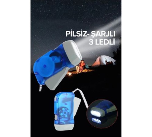 Kendinden Şarjlı Pilsiz El Feneri Kendinden Şarjlı Pilsiz El Feneri