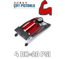 Ayaktan Çift Pistonlu Lastik Şişirme Pompası