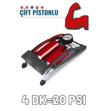 Ayaktan Çift Pistonlu Lastik Şişirme Pompası