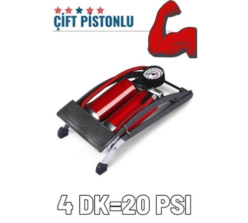 Ayaktan Çift Pistonlu Lastik Şişirme Pompası Ayaktan Çift Pistonlu Lastik Şişirme Pompası