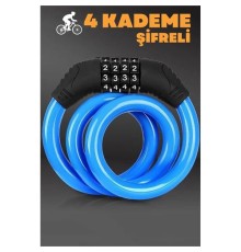 4 Şifreli 11 mm Çelik Halat Scooter Bisiklet Kilidi