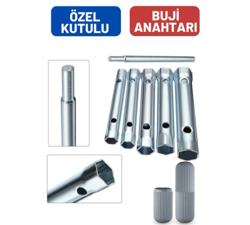 Torklu 5 Ebat Buji Sökme Takma Anahtarı Kutulu Set Torklu 5 Ebat Buji Sökme Takma Anahtarı Kutulu Set