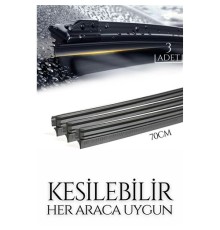 Kesilebilir 70 cm Silecek Lastiği 3 lü set