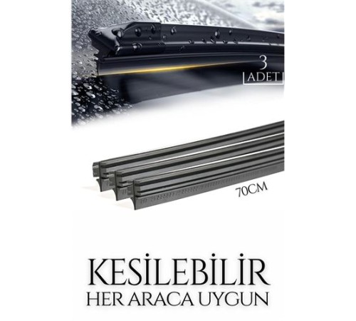 Kesilebilir 70 cm Silecek Lastiği 3 lü set Kesilebilir 70 cm Silecek Lastiği 3 lü set