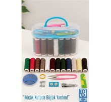 Özel Kutulu 39 Parça Dikiş Seti – Renkli İplikler, Makas, İğne, Mezura ve Aksesuarlar 711837