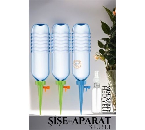 Çiçek Damlama Sulama Şişe Aparat Seti 3 Şişe Çiçek Damlama Sulama Şişe Aparat Seti 3 Şişe