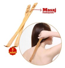 Masajlı Ahşap Hanımeli Sırt Kaşıma Aparatı