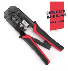 Cat5 Cat6 RJ-11 RJ-45 Kablo Sıkma ve Soyma Pensesi