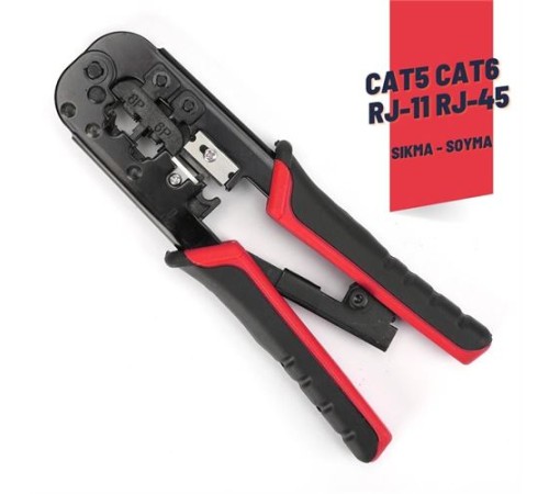 Cat5 Cat6 RJ-11 RJ-45 Kablo Sıkma ve Soyma Pensesi Cat5 Cat6 RJ-11 RJ-45 Kablo Sıkma ve Soyma Pensesi