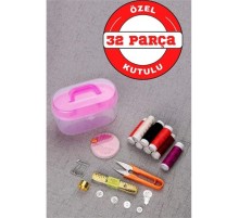 32 Parça Kutulu Seyahat Dikiş İğne İplik Seti