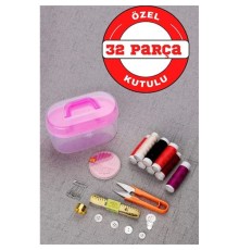 32 Parça Kutulu Seyahat Dikiş İğne İplik Seti
