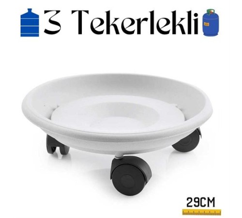 Tekerlekli Damacana ve Tüp Altlığı Beyaz Tekerlekli Damacana ve Tüp Altlığı Beyaz
