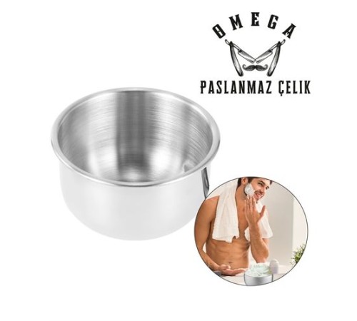 Omega Paslanmaz Çelik Tıraş Tası Omega Paslanmaz Çelik Tıraş Tası