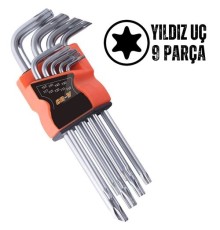 Yıldız Torx Combination 9 Parça Alyan Seti