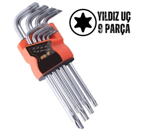 Yıldız Torx Combination 9 Parça Alyan Seti Yıldız Torx Combination 9 Parça Alyan Seti