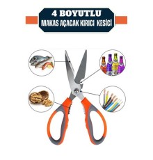 Kuhn 4 Boyutlu Mutfak Makası Açacak Kırıcı Kesici