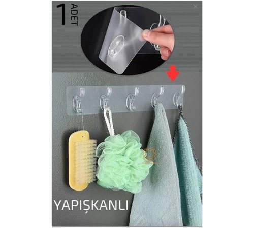 5 Pinli Yapışkanlı Askı Xenoty Design