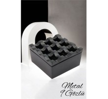 Rexite Siyah Metal 9 Gözlü Kül Tablası