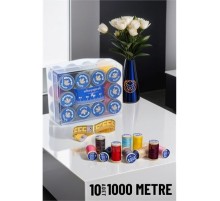 10 Renk 1000 Mt Kutulu Mezuralı Dikiş İpliği Seti