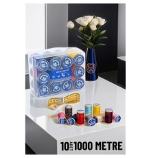 10 Renk 1000 Mt Kutulu Mezuralı Dikiş İpliği Seti