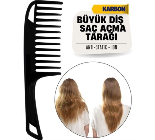 Büyük Diş Geniş Saç Açma Tarağı Büyük Diş Geniş Saç Açma Tarağı