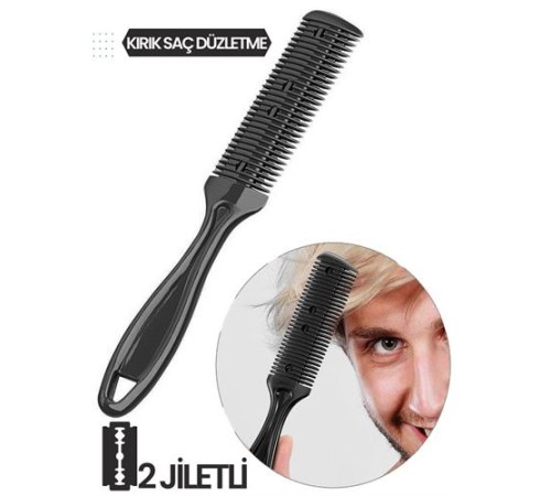 2 Jiletli Kırık Saç Sakal Düzletme İnceltme Tarağı 2 Jiletli Kırık Saç Sakal Düzletme İnceltme Tarağı