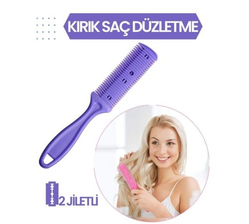 2 Jiletli Kırık Saç Düzeltme İnceltme Tarağı 2 Jiletli Kırık Saç Düzeltme İnceltme Tarağı