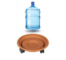 29 CM Çap Tekerlekli Damacana ve Tüp Altlığı KAHVE