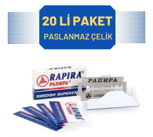 Rapira 20 Adet Çelik Tıraş Jileti Rapira 20 Adet Çelik Tıraş Jileti