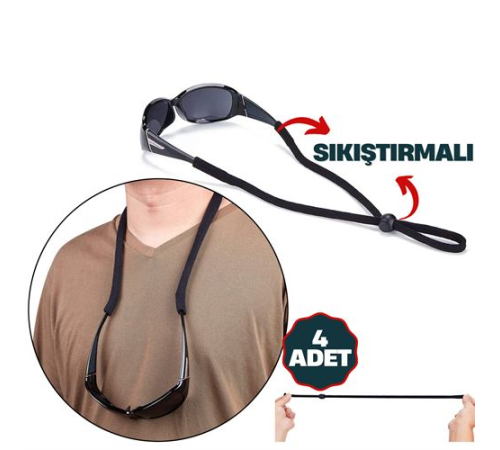 Savino 4 Adet Ayarlanabilir Sıkıştırmalı Gözlük İpi Savino 4 Adet Ayarlanabilir Sıkıştırmalı Gözlük İpi