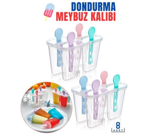 Dondurma Meybuz Kalıbı 8 Adet Bovezzo Design Dondurma Meybuz Kalıbı 8 Adet Bovezzo Design