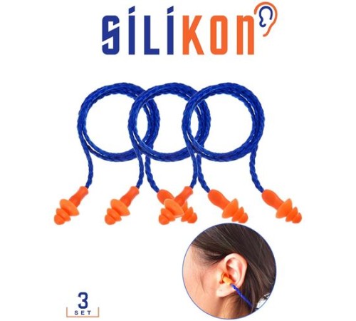 Silikon Kulak Tıkacı İpli 3 ADET Howard Design Silikon Kulak Tıkacı İpli 3 ADET Howard Design