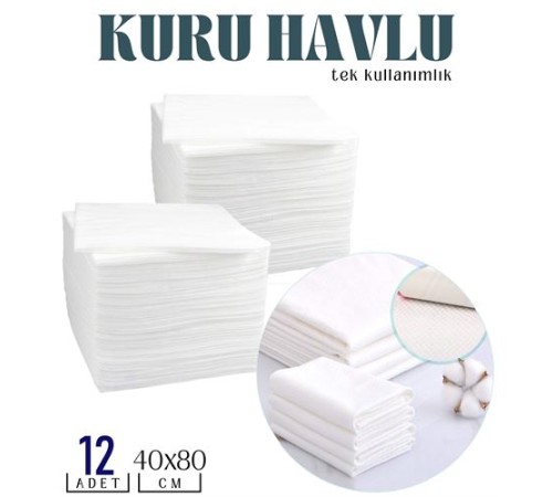 Tek Kullanımlık Kuru Havlu Çok Amaçlı 40X80 CM 12 Adet Tek Kullanımlık Kuru Havlu Çok Amaçlı 40X80 CM 12 Adet