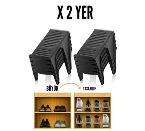 10 LU Ayakkabı Rampası Yer Tasarruf Organizeri Mehle